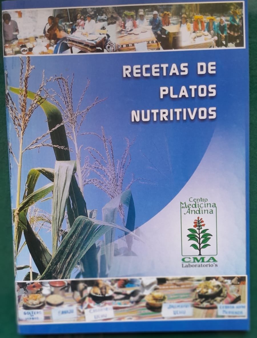 Portada del recetario Recetas de platos nutritivos del CMA